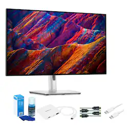 Dell - UltraSharp 31.5 Inch 4K Monitor with USB C Hub and 6 Feet HDMI Cable Bundle - Silver