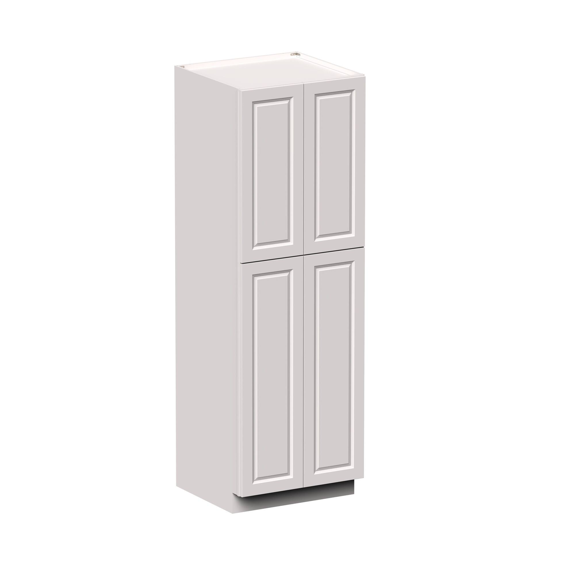 Angle. Boyel Living - 30-in W x 90-in H x 27-in D Shaker RTA Kitchen Pantry Cabinet with Soft-Close Doors - Glacier White.