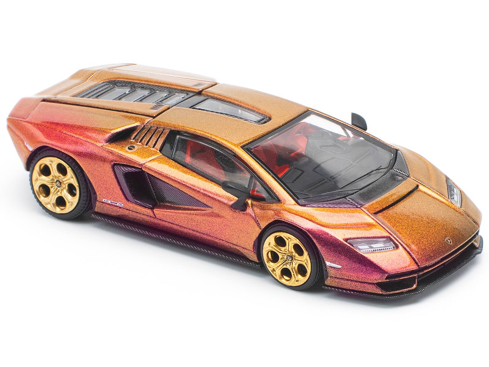 Angle. Pop Race - Lamborghini Countach LPI 800-4 Blu Hal Metallic 1/64 Diecast Model Car by Pop Race - Multicolor.