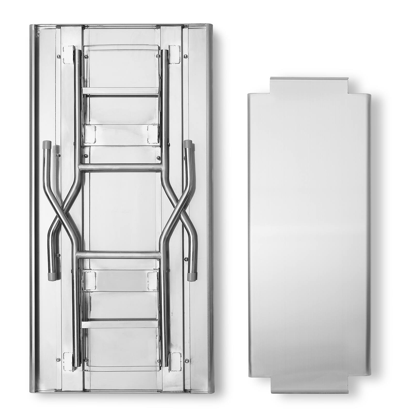 Alt View 3. GRIDMANN - NSF Stainless Steel Folding Tables - Silver.