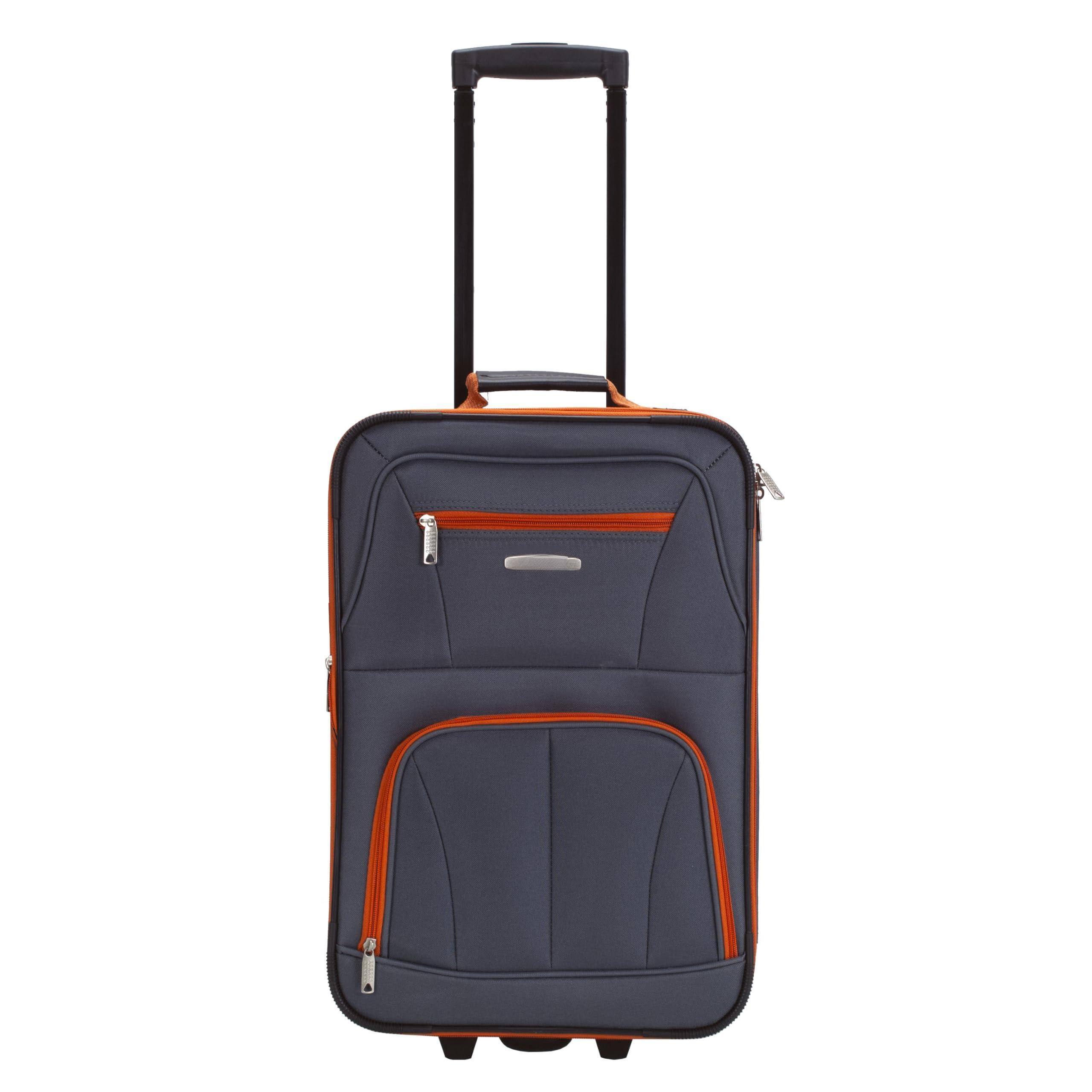 Alt View 2. Dapper Styles - Fashion Expandable Softside Upright Luggage Set Charcoal 2-piece - Leopard-2-Piece Set (14/19).