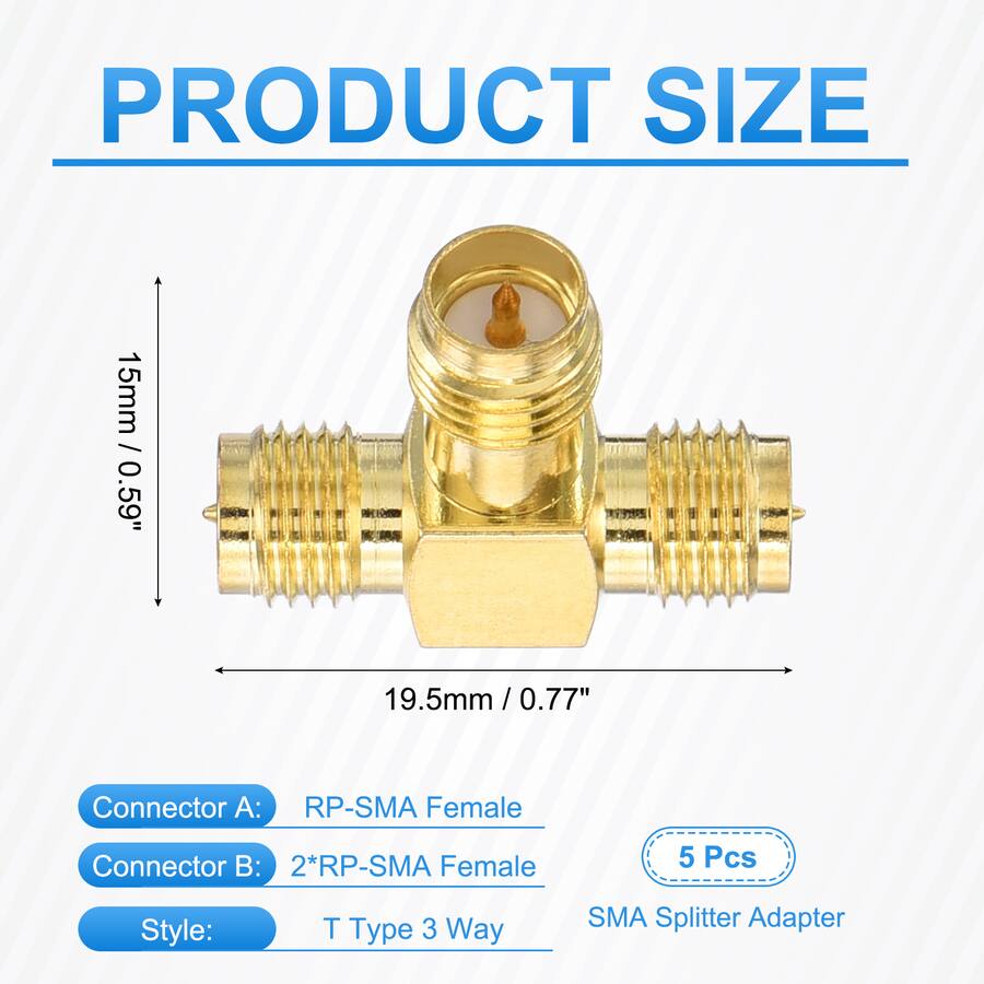 Two Way Router Unique Bargains 5pcs 3 Way SMA Splitter Adapter, RP SMA 50 Ohm for ...