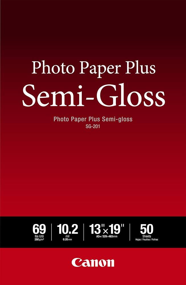 Front. Canon - Plus SG-201 Semi-gloss Photo 13" x 19" 50-count Paper.