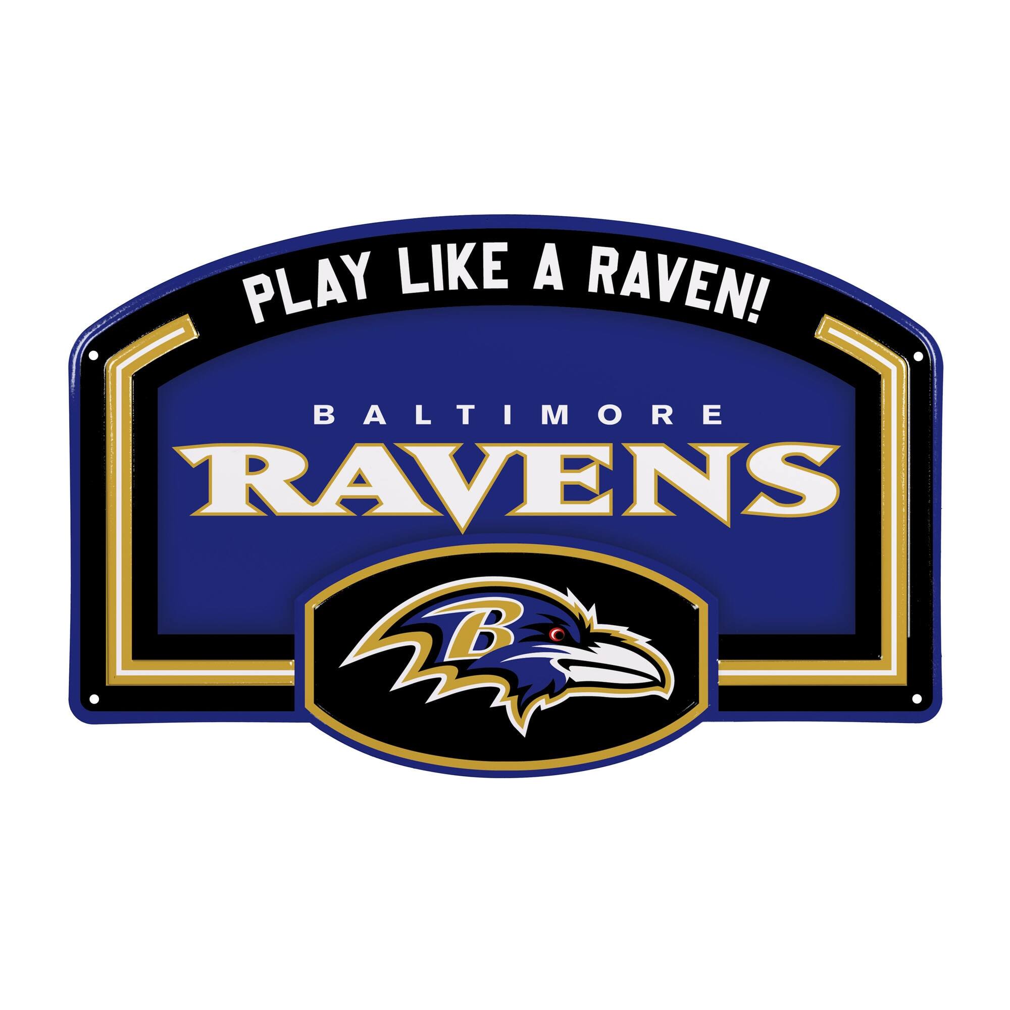 Evergreen Enterprises - Baltimore Ravens 11" x 17" Embossed USA Steel Buckle Wall Sign - Multicolor