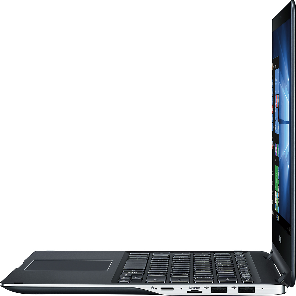 Left View: Samsung - Geek Squad Certified Refurbished ATIV Book 9 Spin 13.3" Touch-Screen Laptop - Intel Core i7 - 8GB Memory - 256GB SSD - Pure Black