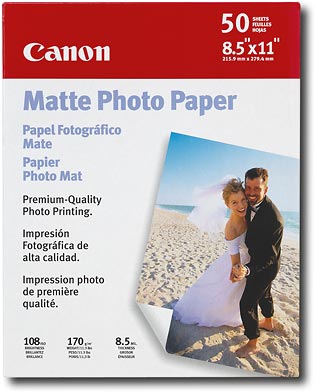 Canon Matte Photo Paper, 8.5 x 11 Inch, 50 Count (7981A004) - Yahoo Shopping