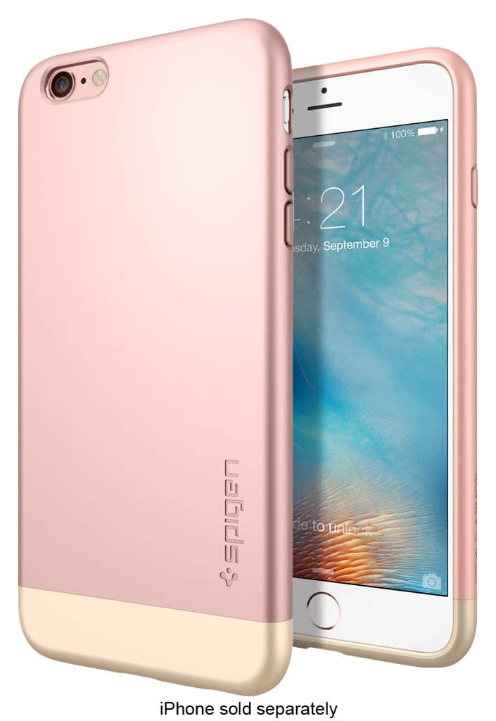 Front. Spigen - Style Armor Case for Apple® iPhone® 6 Plus and 6s Plus - Rose Gold.