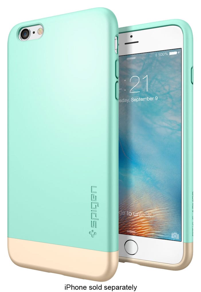 Front. Spigen - Style Armor Case for Apple® iPhone® 6 Plus and 6s Plus - Mint.