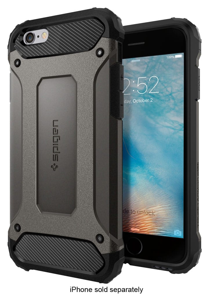 Spigen - Tough Armor TECH Case for Apple® iPhone® 6 and 6s - Gunmetal - Larger Front