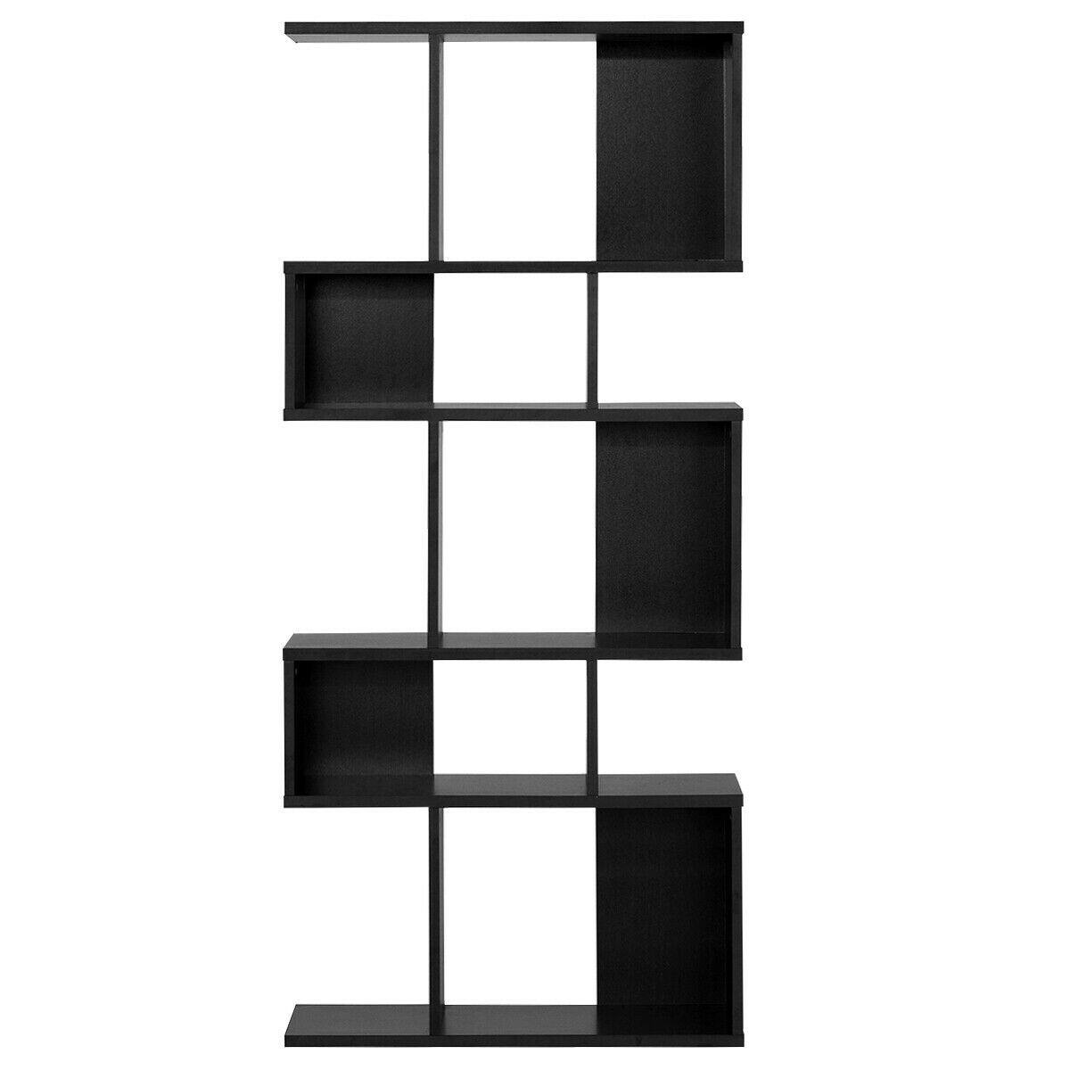 Alt View 9. Gymax - Gymax 5 Cubes Ladder Shelf Freestanding Corner Bookshelf Display Rack Bookcase Black - Black.