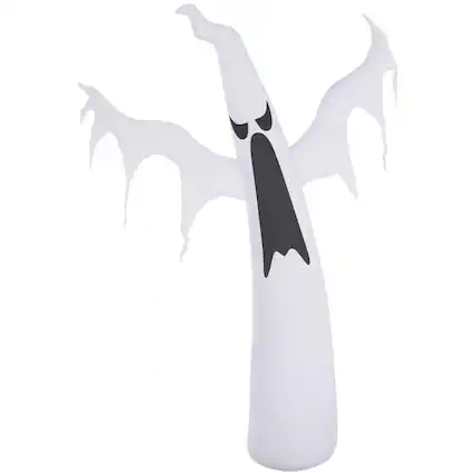 Front. PULUZ - 6' Tall Halloween Inflatables Outdoor Decorations White Ghost - White.