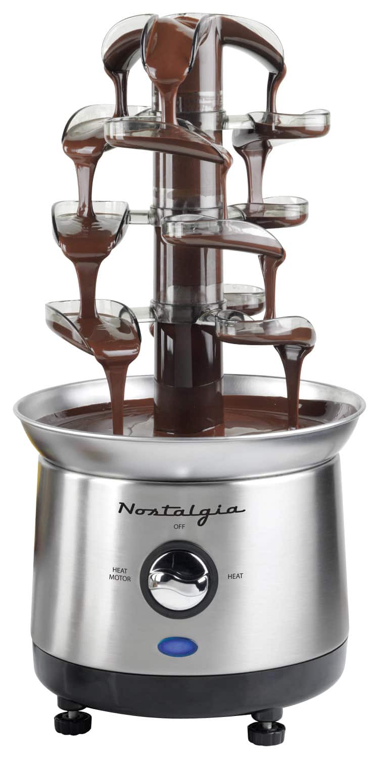 Angle. Nostalgia - Nostalgia CFF1000 2-Pound Stainless Steel Cascading Fondue Fountain - Stainless Steel.