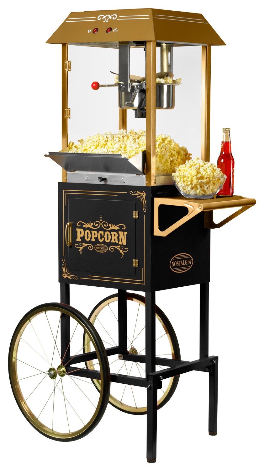 Nostalgia CCP1000BLK Vintage 10-Ounce Vintage Professional Popcorn Cart - 59 Inches Tall - Black - Black