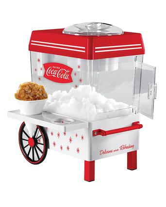 Angle. Nostalgia - Nostalgia SCM550COKE Coca-Cola Snow Cone Maker & Shaved Ice Storage - Red/White.