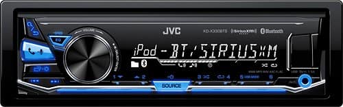 JVC - Built-in Bluetooth - Apple® iPod®- and Satellite Radio-Ready - In-Dash Receiver with Detachable Faceplate - Black-Front_Standard 