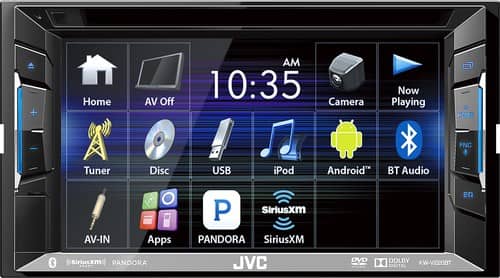 JVC - 6.2" - CD/DVD - Built-In Bluetooth - Apple® iPod®-Ready - In-Dash Receiver - Black-Front_Standard 