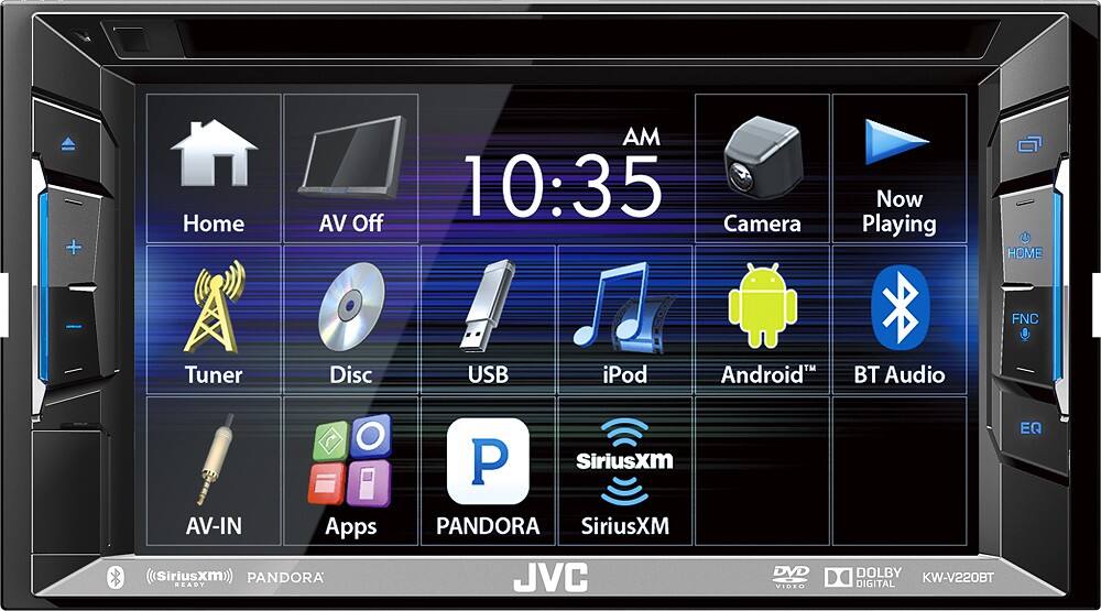 Front. JVC - 6.2" - CD/DVD - Built-In Bluetooth - Apple® iPod®-Ready - In-Dash Receiver - Black.