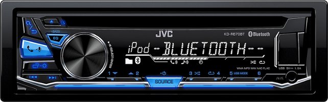 JVC - CD - Built-in Bluetooth - Apple® iPod®-Ready - In-Dash Deck - Black - Front Zoom