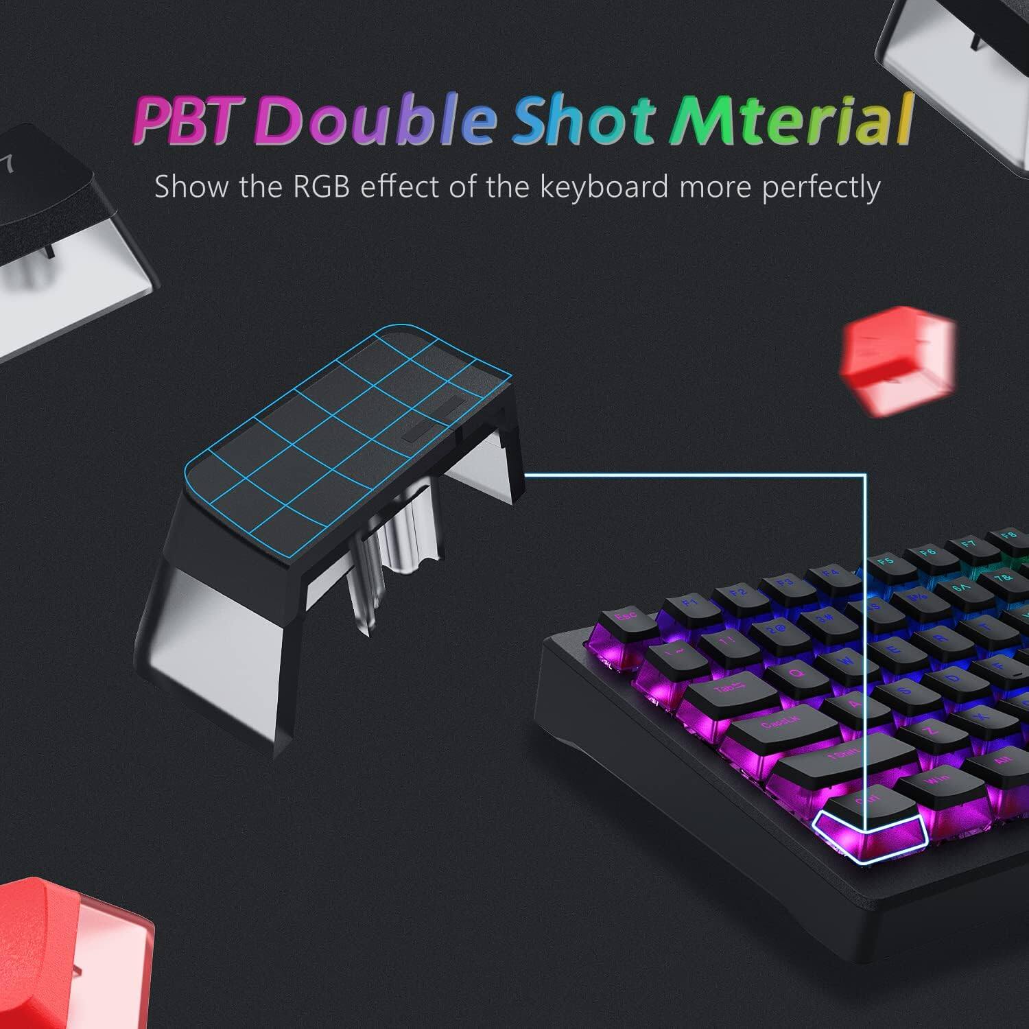 PBT Double Shot Material  
Show the RGB effect of the keyboard more perfectly