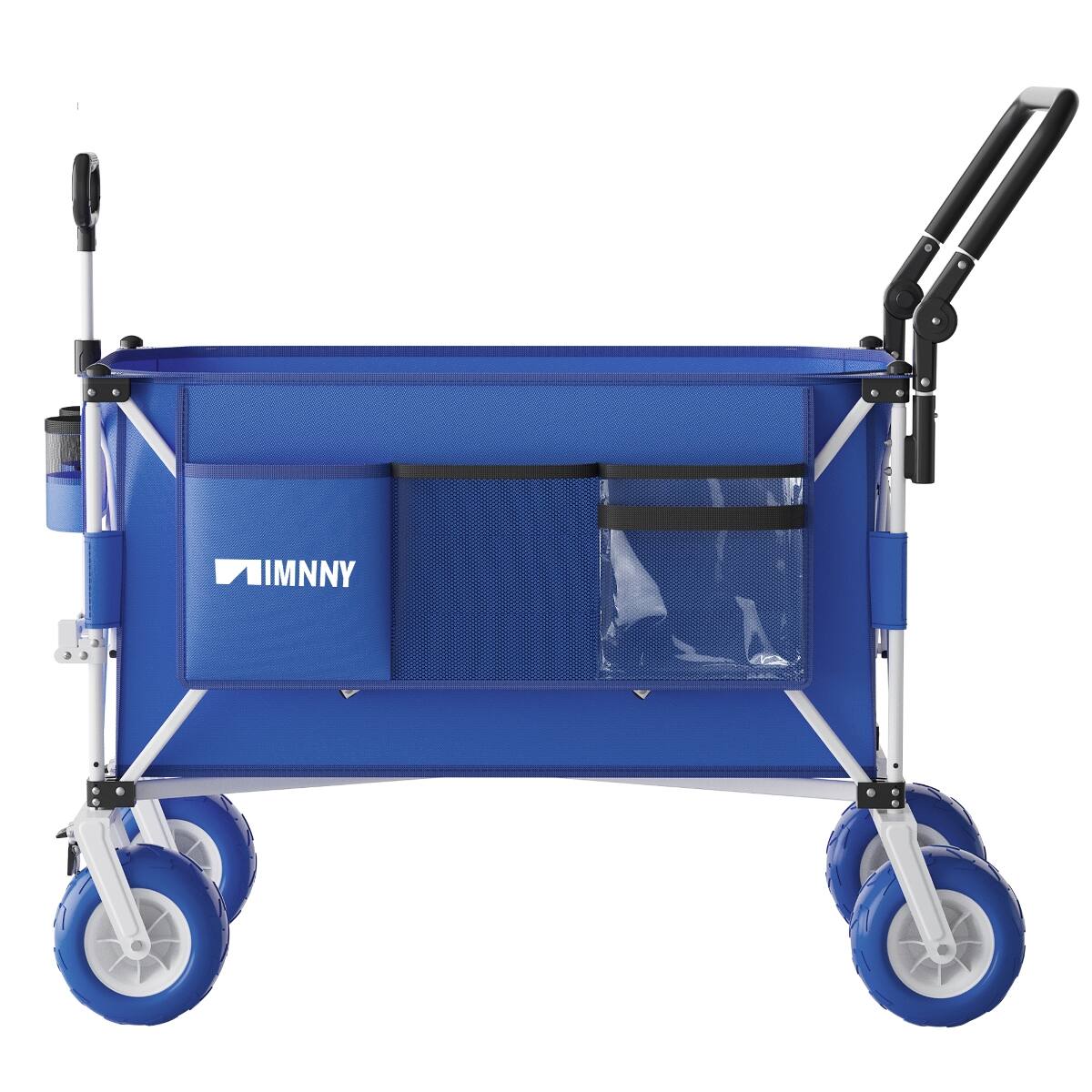 Left. Loheer - Loheer Heavy Duty Folding Wagon Cart, 400L Large Capacity Wagon with Adjustable Handle, All Terrain Beach Tires.
