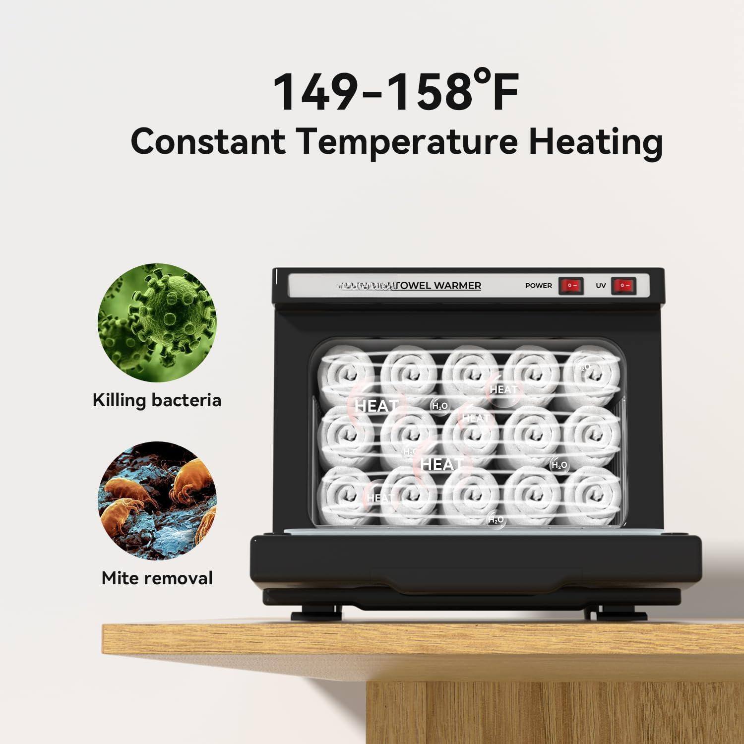 149-158°F  
Constant Temperature Heating  

Killing bacteria  
Mite removal
