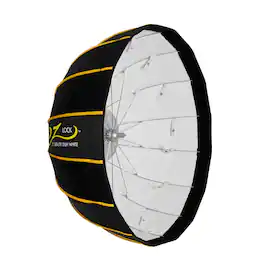 Glow - EZ Lock 25" Collapsible White Beauty Dish Softbox w/Bowens Mount Speedring and Deflection Disk, 16 Ribbed