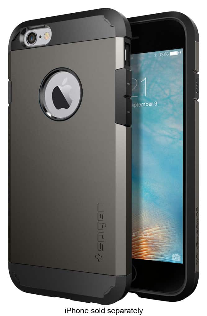Spigen - Tough Armor Case for Apple® iPhone® 6 and 6s - Gunmetal - Larger Front
