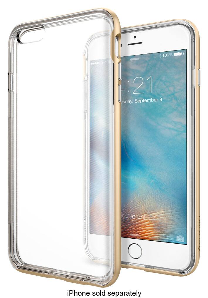 Front. Spigen - Neo Hybrid EX Carrying Case for Apple® iPhone® 6 Plus and 6s Plus - Champagne Gold.