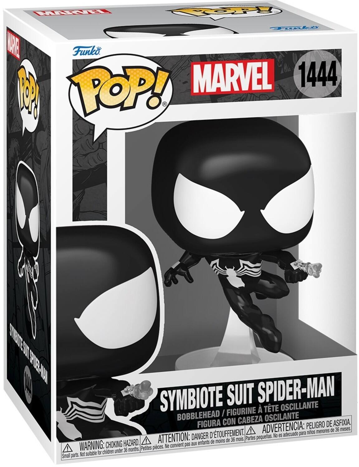 Funko. o MARVEL 1444 M POP! - STEUES : ST AE SYMBIOTE SUIT SPIDER-MAN FIGURINE  TTE OSCILANTE BOBBLEHEAD / OSCILANTE FIGURA CON CABEZA DE ASFIXIA ADVERTENCIA: PELIGRO DE ASFIXIA. ATTENTION: DANGER D'ETOUFFEMENT. Partes pequenas. No es adecuado para menores de 36 meses. CHOKING HAZARD. WARNING: Choking hazard. Petites pièces. Ne convient pas aux enfants. Small parts. Not suitable for children under 36 months.