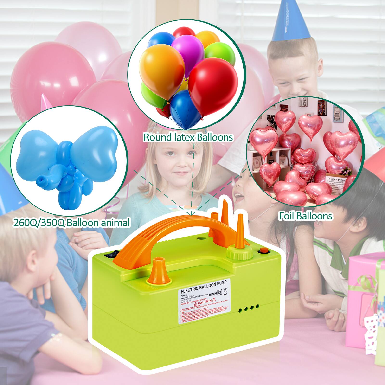 - Round latex Balloons
- 260Q/350Q Balloon animal
- Foil Balloons
- ELECTRIC BALLOON PUMP BP6
- CAUTION
