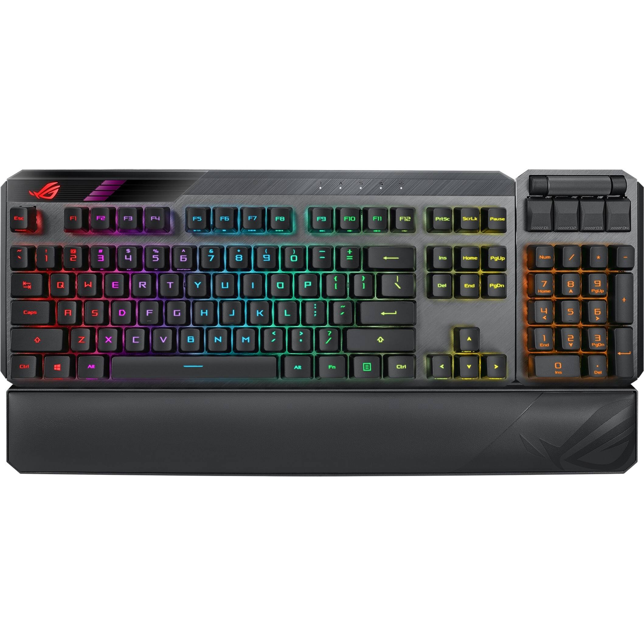 Front. ASUS - Claymore II  65% Mechanical Wireless Gaming Keyboard with RGB Lighting - Black.