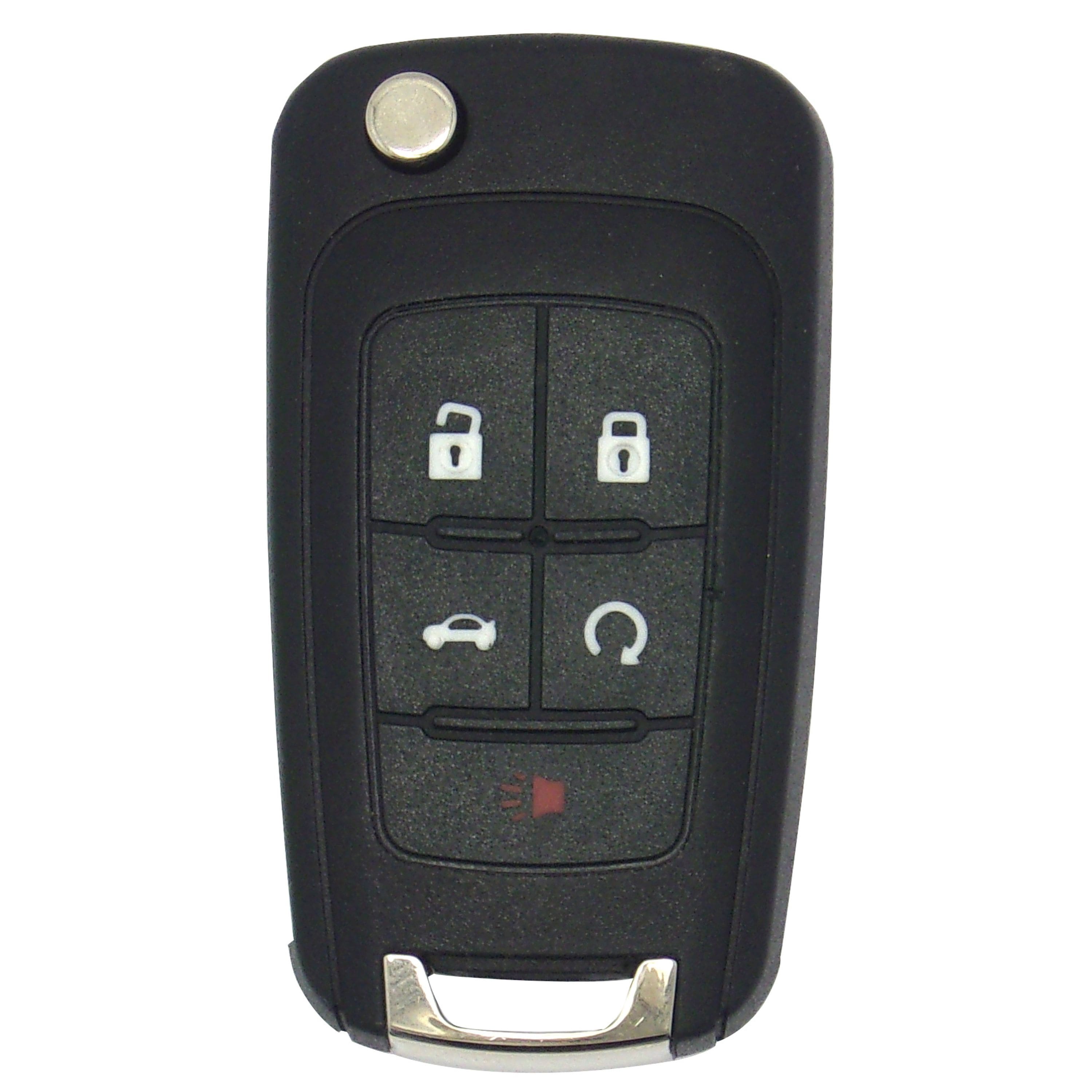 Front. Car Keys Express - Car Keys Express Flip Key Remote Replacement Case - GM 5 Button Black Shell Only; No Electronics - Black.
