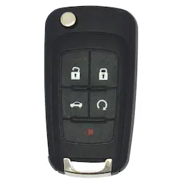 Car Keys Express - Flip Key Remote Replacement Case - GM 5 Button Shell Only; No Electronics - Black