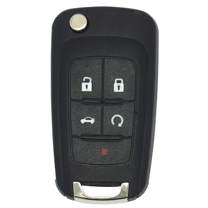Front. Car Keys Express - Car Keys Express Flip Key Remote Replacement Case - GM 5 Button Black Shell Only; No Electronics - Black.