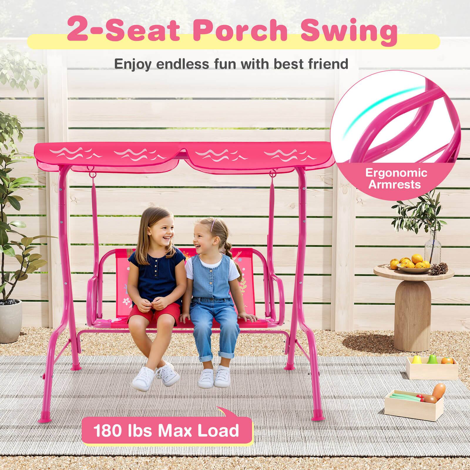 2-Seat Porch Swing  
Enjoy endless fun with best friend  

Ergonomic Armrests  

180 lbs Max Load