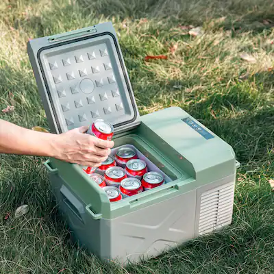 Alpicool - X9 Portable Fridge 12 Volt Car Refrigerator 10 Quart Fast Cooling Freezer For Fishing, Camping, Rv, Truck - Grey&Green Alpicool - X9 Portable Fridge 12 Volt Car Refrigerator 10 Quart Fast Cooling Freezer For Fishing, Camping, Rv, Truck - Grey&Green