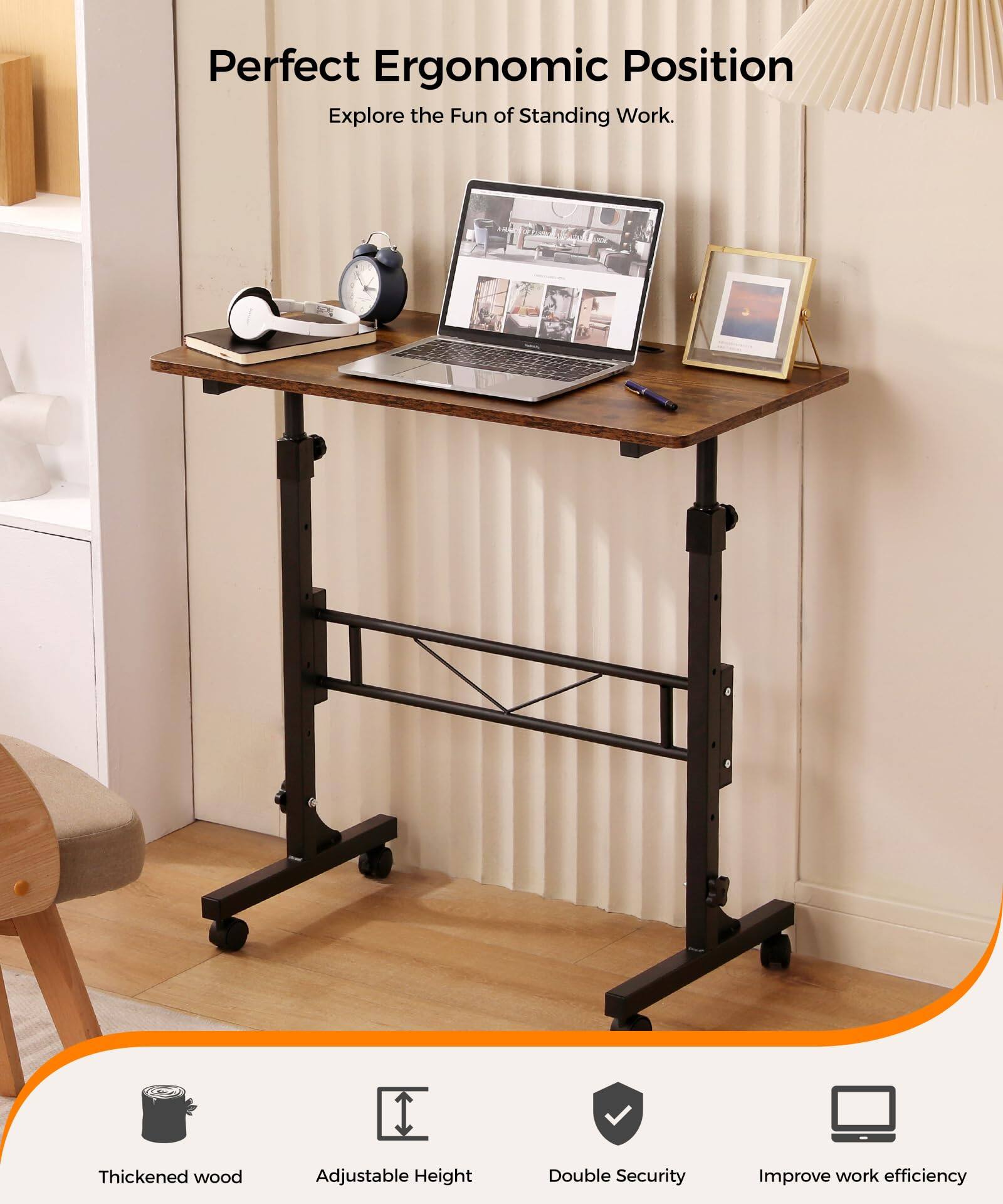 Perfect Ergonomic Position  
Explore the Fun of Standing Work.

- Thickened wood
- Adjustable Height
- Double Security
- Improve work efficiency