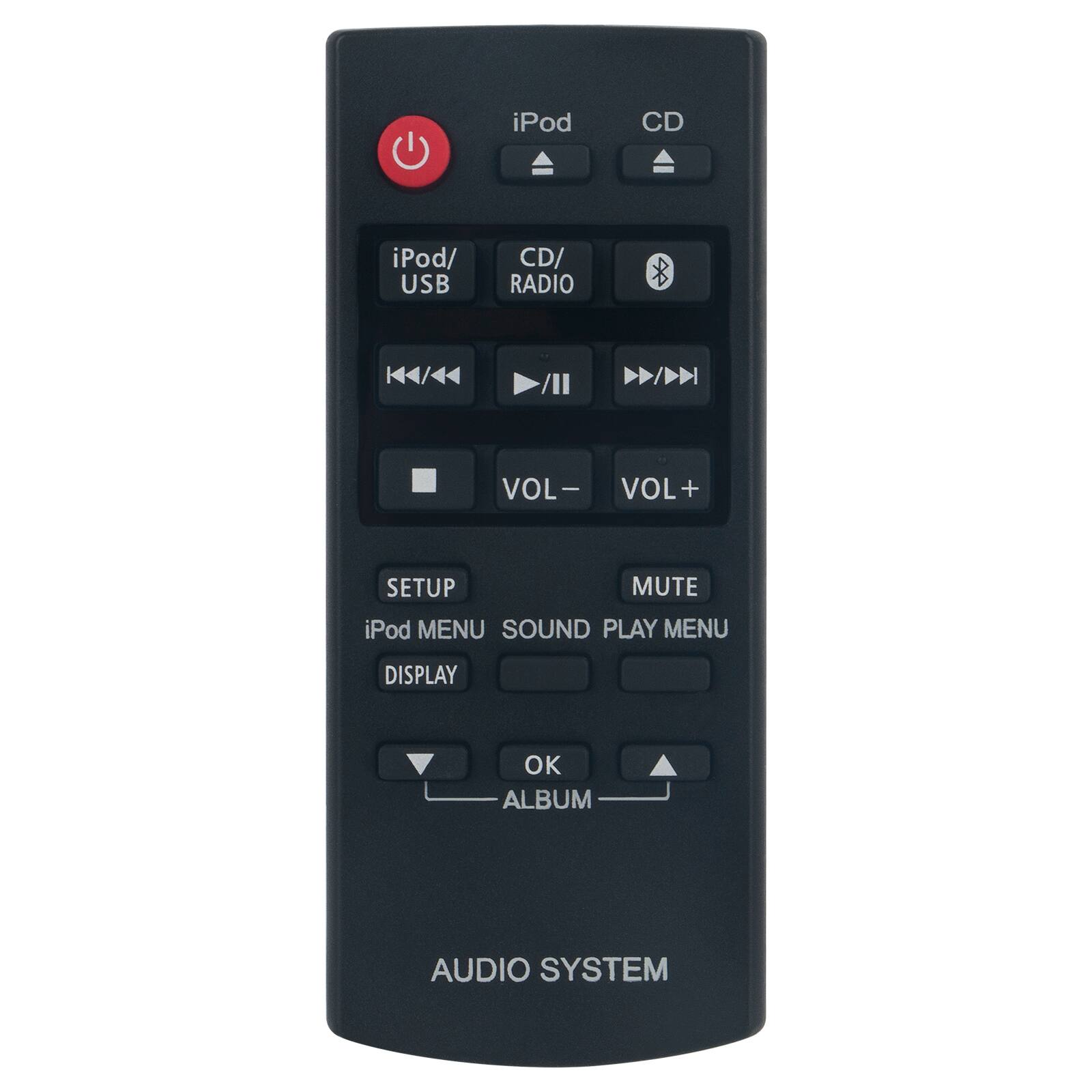 iPod CD iPod/ USB CD/ RADIO VOL | VOL + SETUP MUTE iPod MENU SOUND PLAY MENU DISPLAY OK ALBUM AUDIO SYSTEM