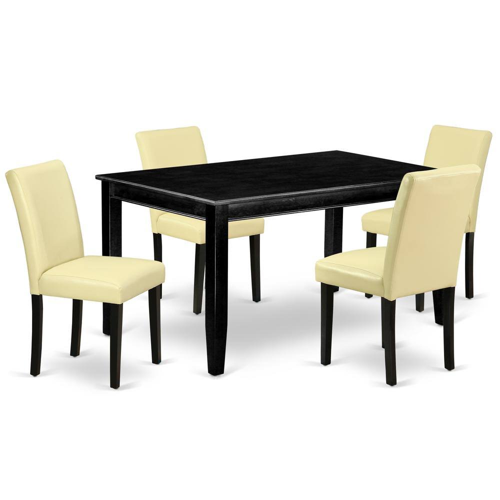 Back. East West Furniture - Dining Room Set Black - Brown.