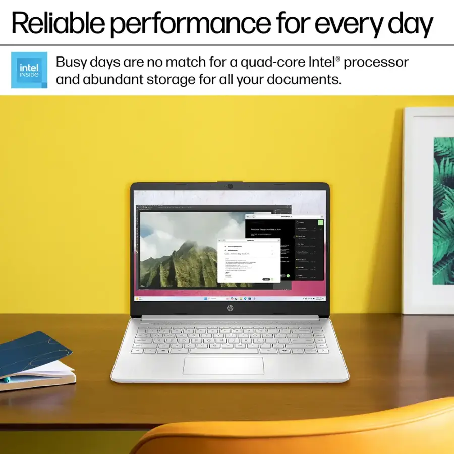 Reliable performance for every day Busy days are no match for a quad-core Intel processor and abundant storage for all your documents.