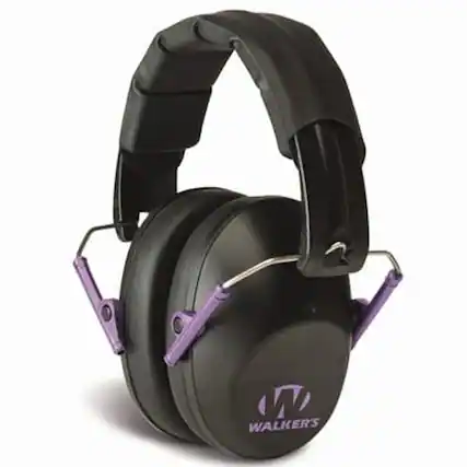 Front. Walker’s - Walker's Pro/Low Profile Folding Muff - Black/Purple - Black/Purple.
