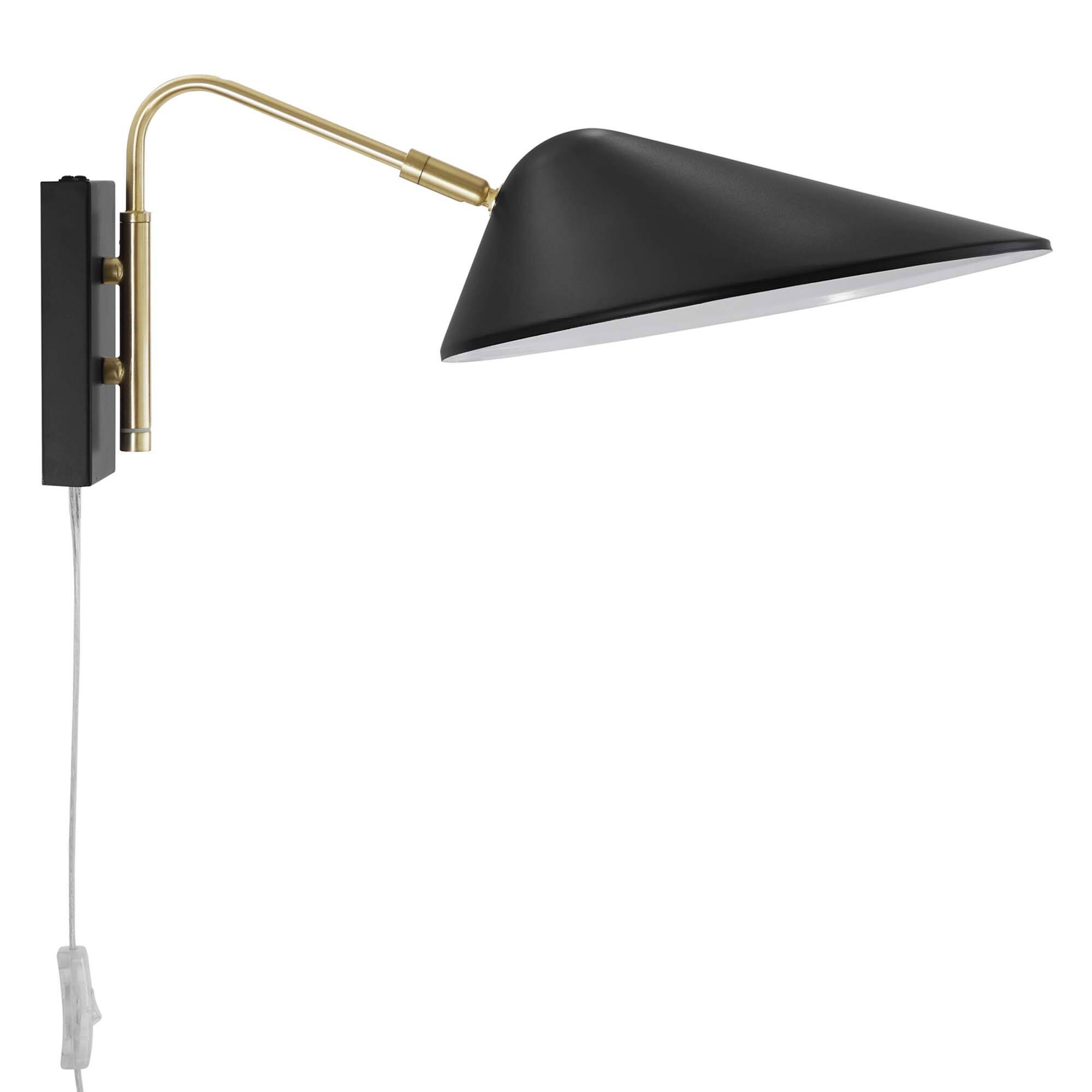 Alt View 2. Modway - Journey 7" Swing Arm Wall Sconce by Modway - Black.