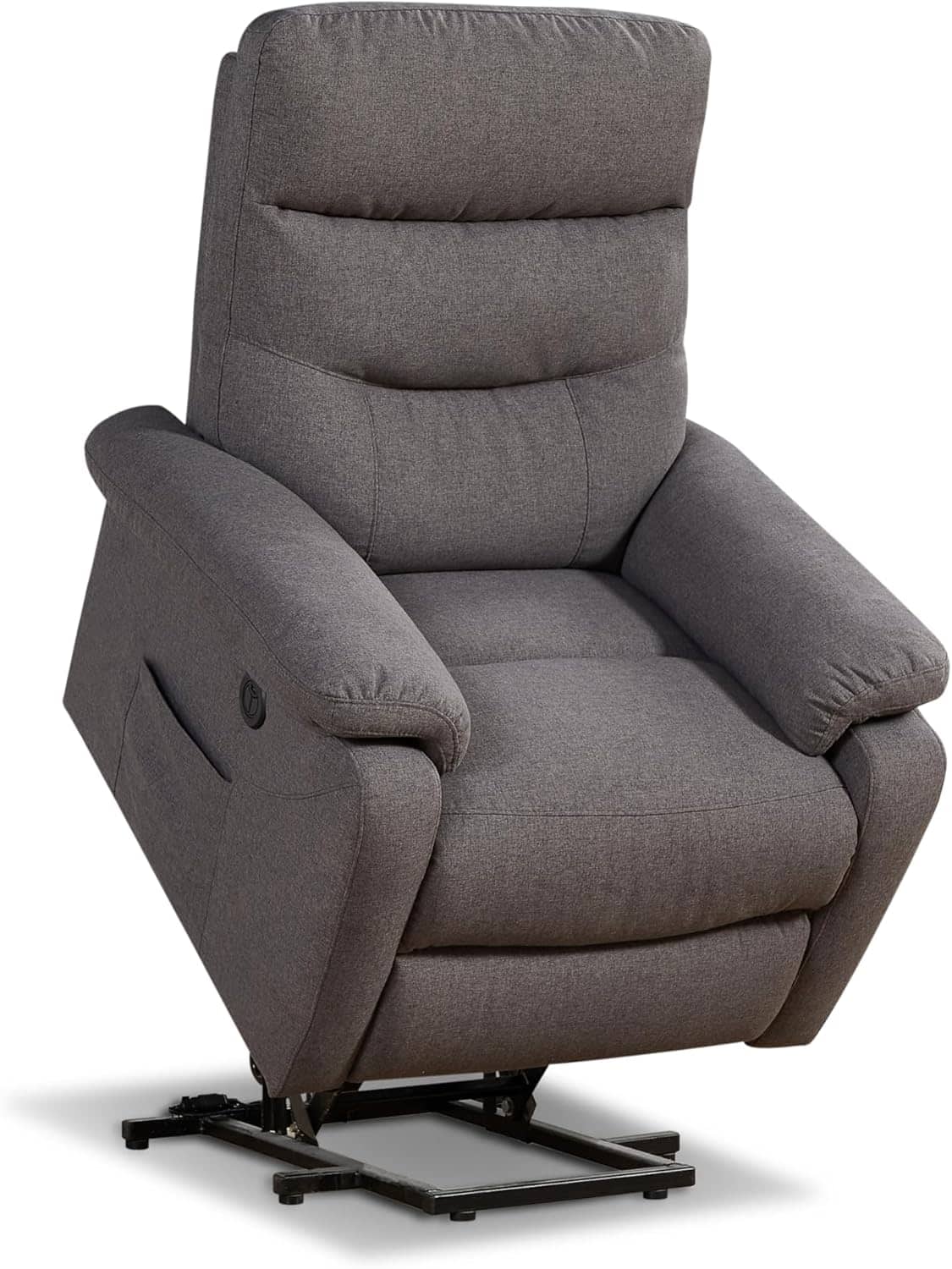 TinyHomie - Contemporary Lift Chair Recliner with Grey Fabric Upholstery - Gray