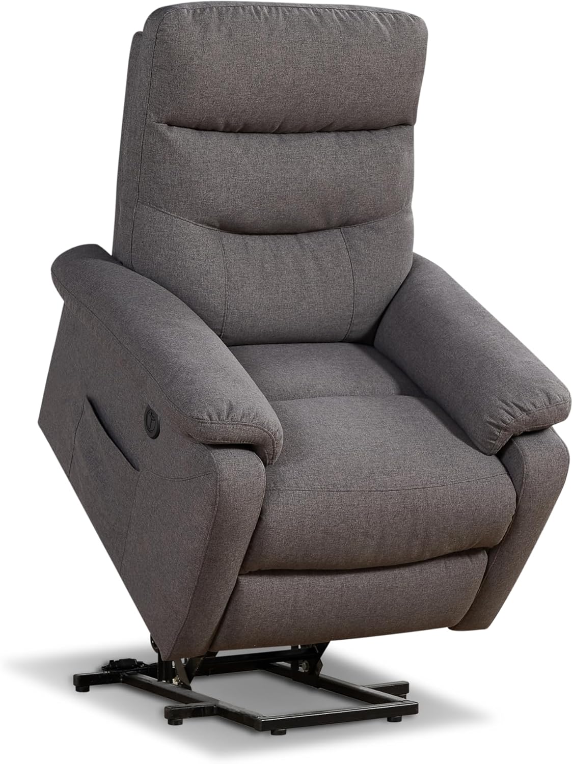 Front. TinyHomie - Contemporary Lift Chair Recliner with Grey Fabric Upholstery - Gray.