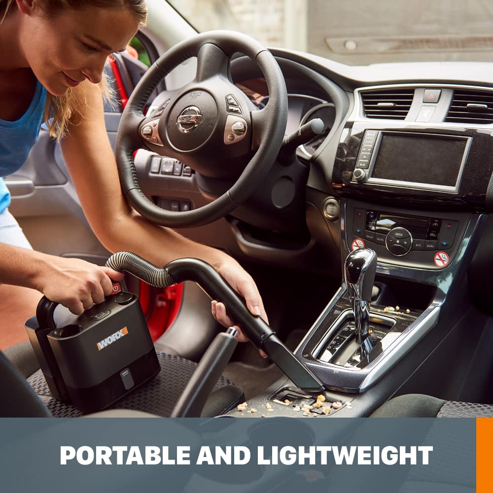 The text on the image reads "WORX - PORTABLE AND LIGHTWEIGHT."