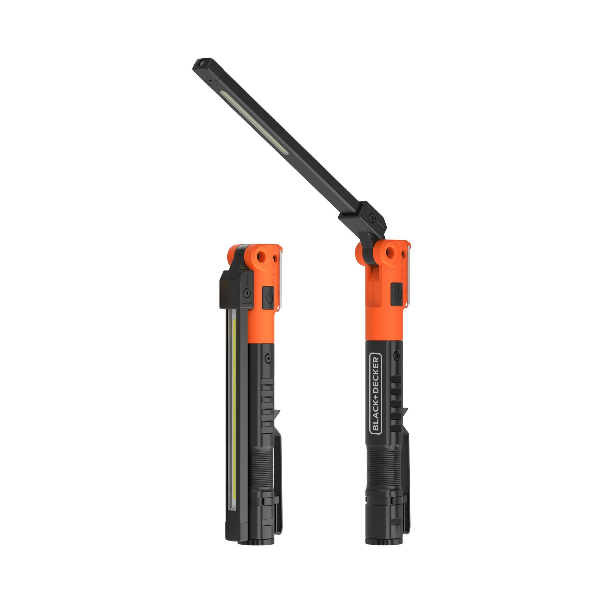 Alt View 2. Black+Decker - BLACK+DECKER 2 pack Rechargeable Folding Utility Light, 350 Lumens Magnetic LED Work Light, Wireless Utility Light - Black.