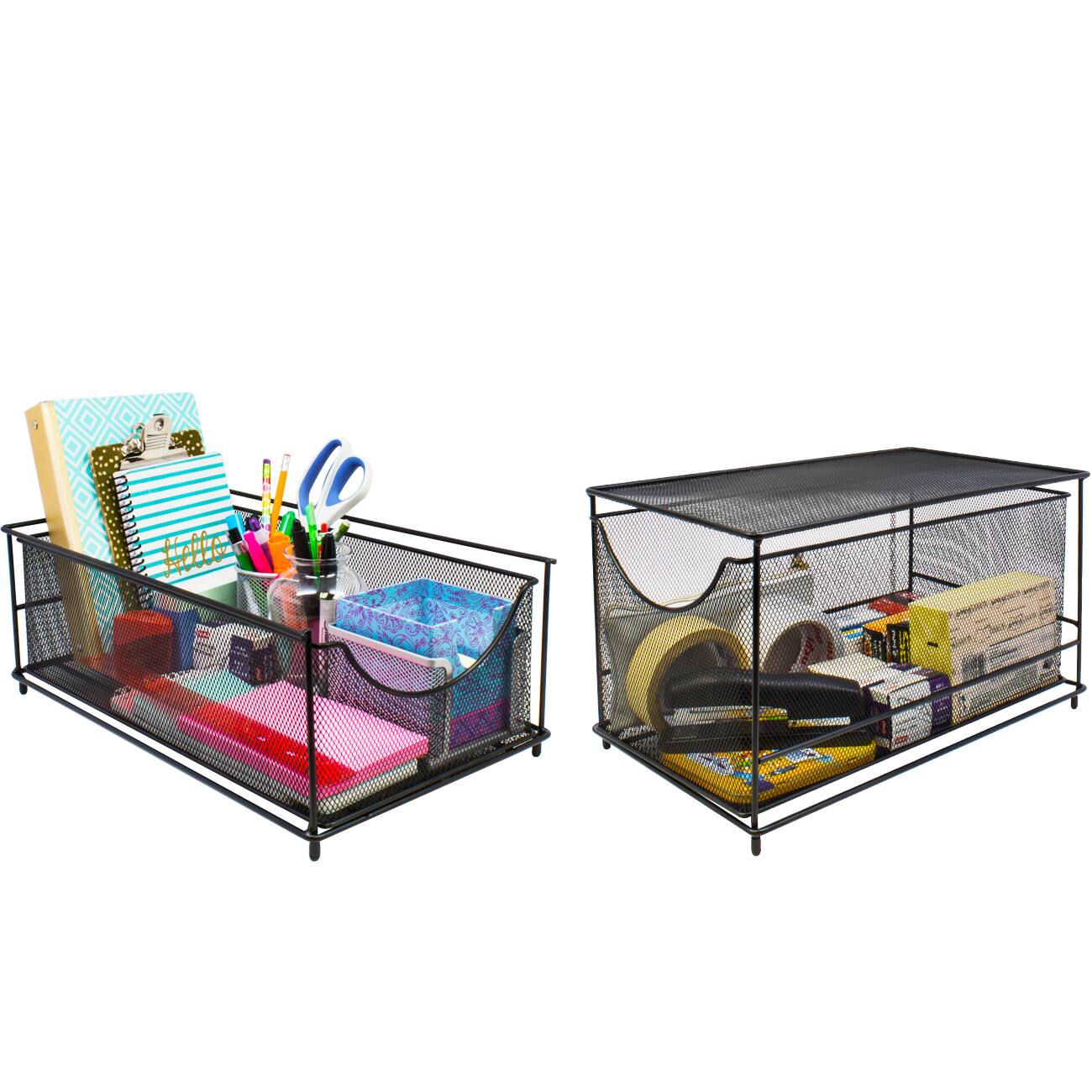 Alt View 1. Sorbus - Sorbus® Cabinet Organizer Set —Mesh Storage Organizer with Pull Out Drawers—Ideal for Countertop, Cabinet, Pantry - Black.