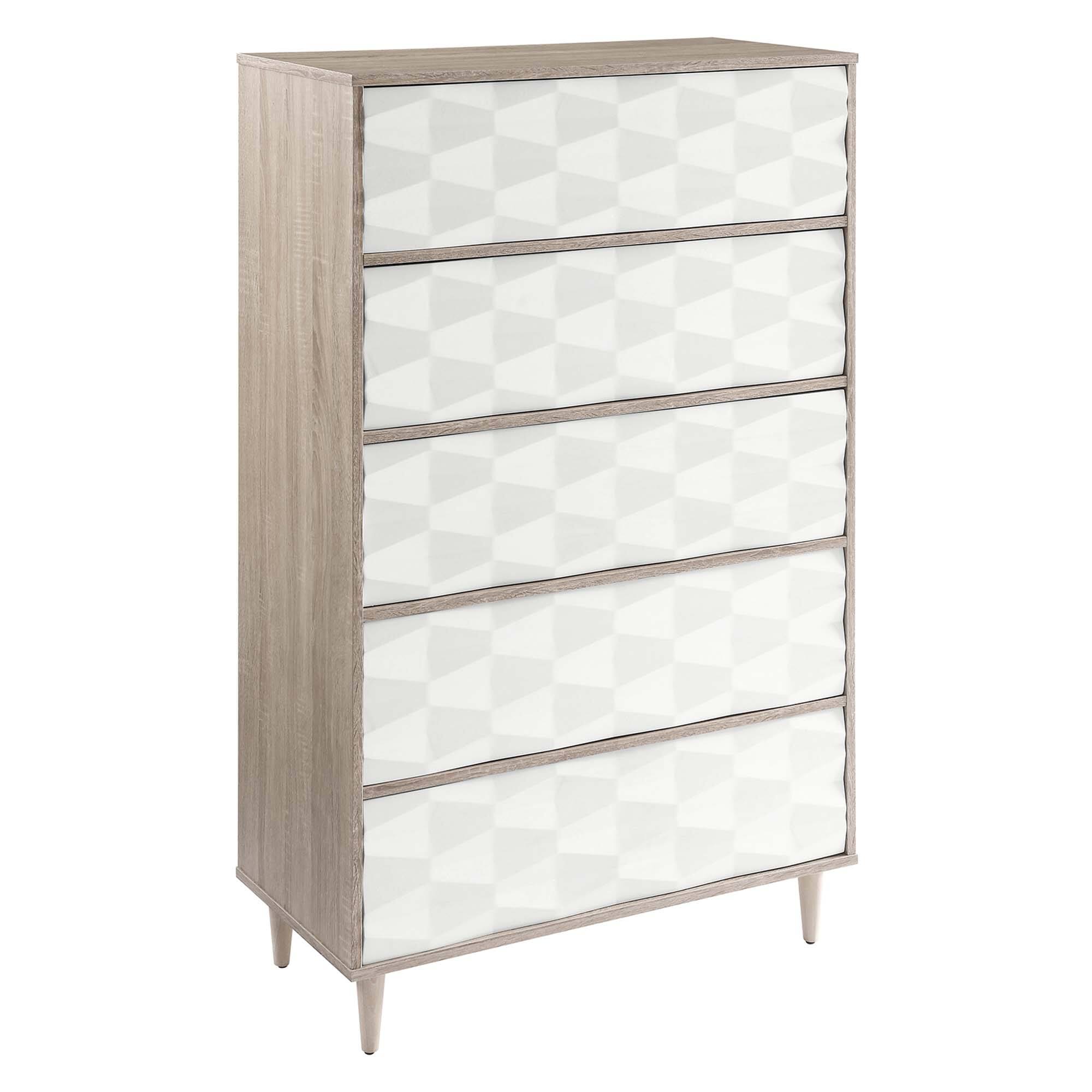Angle. Modway - Vespera 5-Drawer Chest by Modway - Oak White.