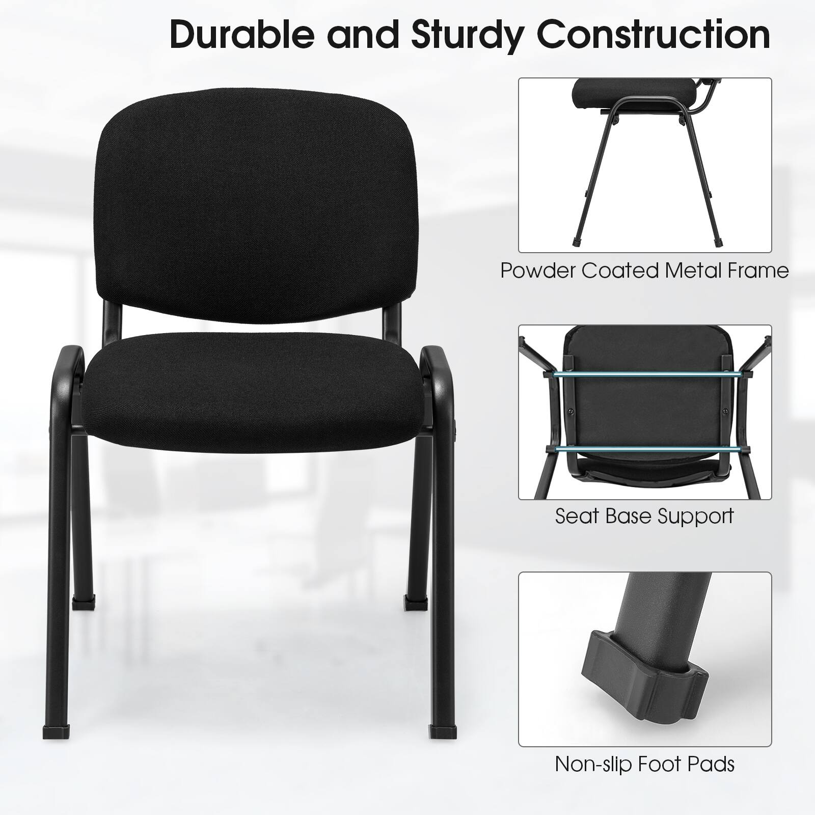 Durable and Sturdy Construction Powder Coated Metal Frame Seat Base Support Non-slip Foot Pads