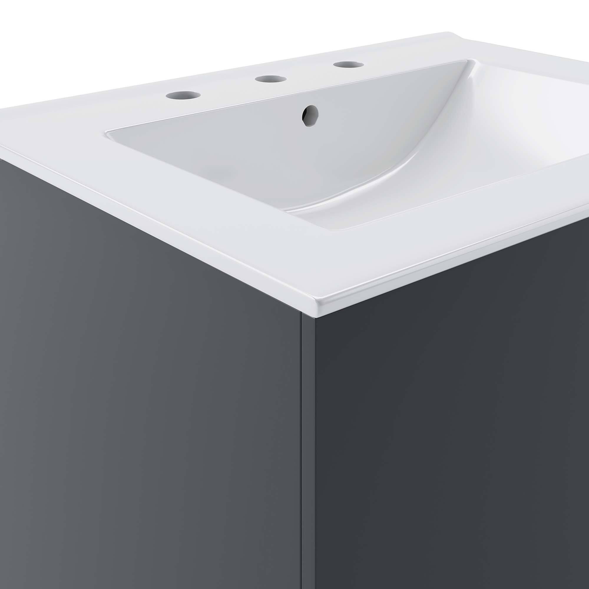 Alt View 5. Modway - Vitality Bathroom Vanity Basin Included by Modway - Gray White.